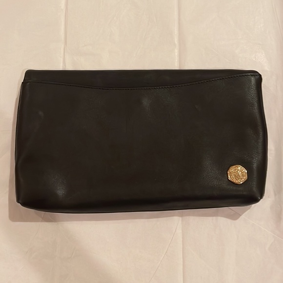 EUC Vince Camino Black Leather Clutch Gold Hardware - Picture 2 of 13